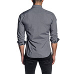 Gingham Long Sleeve Shirt // Black (XL)