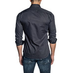 Striped Long-Sleeve Shirt // Navy (L)