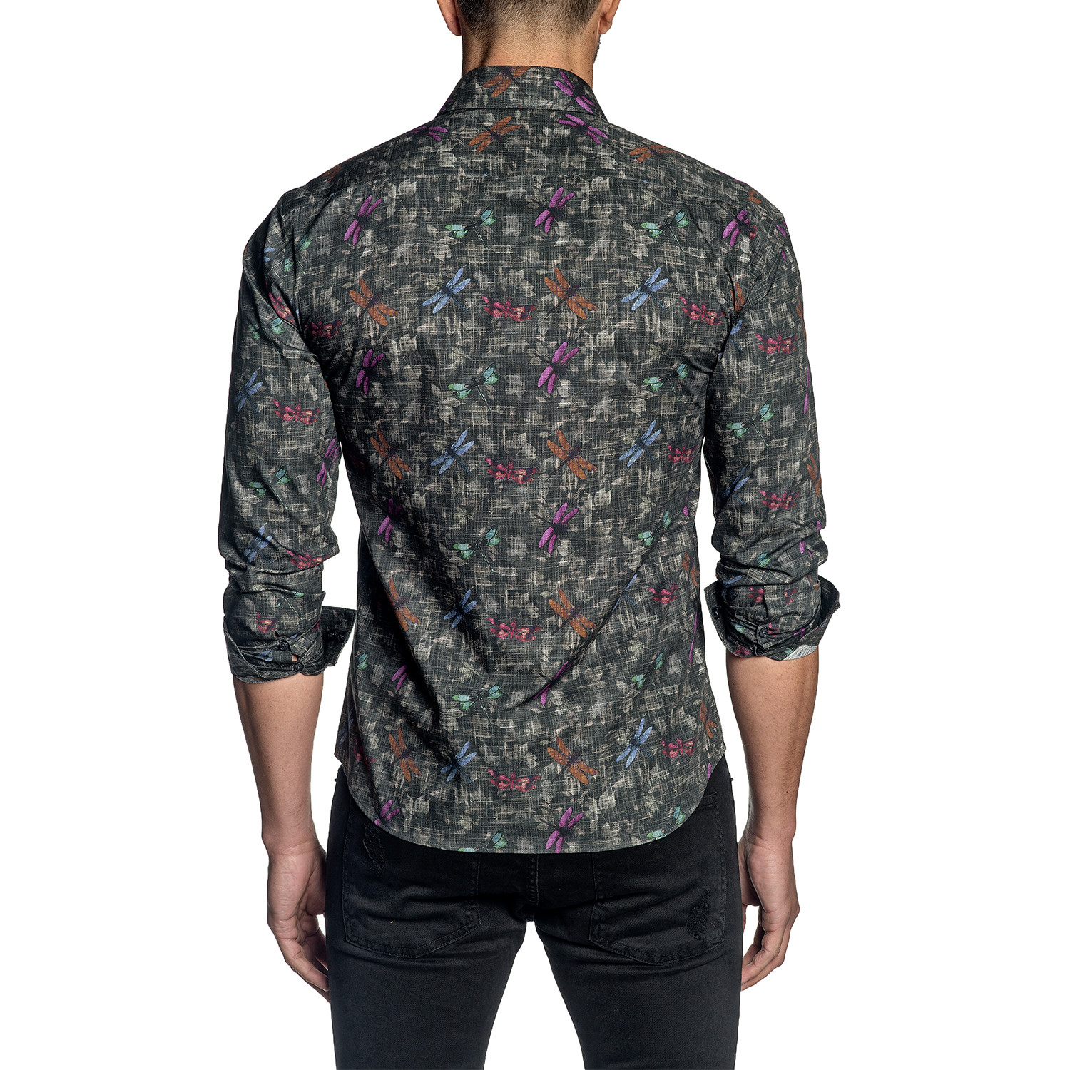 Print Long-Sleeve Shirt // Black + Multicolor (2XL) - Jared Lang ...