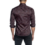 Jared Lang // Dots Long Sleeve Shirt // Black + Red (XL)