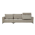 Tetro Collection // L-Shaped 2 Seater // Right Chaise Sofa + Push Back Function (Dark Gray)