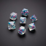 16mm Resin Pearl Dice Poly Set (Teal + Copper Numbers)