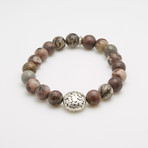 Dell Arte // Caledonian Leopard Jasper + Sterling Silver Bracelet // Brown