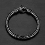 Polished Stainless Steel Snake Chain Bracelet // Gray
