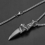 Stainless Steel Claw Pendant + Chain Necklace // Silver
