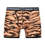 SHEATH Camouflage Men's Dual Pouch Boxer Brief // Desert Red (Small)