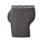 SHEATH 4.0 Men's Dual Pouch Boxer Brief // Gray (Medium)