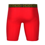 SHEATH V Men's 8 Sports Performance Boxer Brief // Gold + Red (Small)