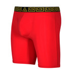 SHEATH V Men's 8 Sports Performance Boxer Brief // Gold & Red (X Large)