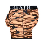 SHEATH Camouflage Men's Dual Pouch Boxer Brief // Desert Red (Medium)