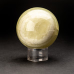 Green Banded Agate Sphere + Acrylic Display Ring