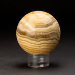 Brown Banded Agate Sphere + Acrylic Display Ring