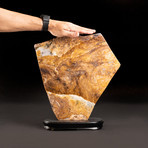Large Agate Plate on Wooden Stand // 16"