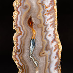 Large Agate Plate on Wooden Stand // 14.5"