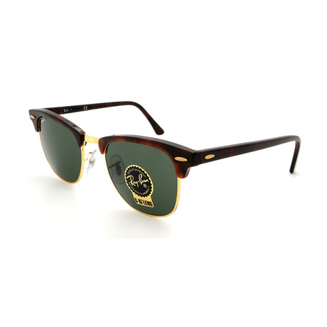 Unisex Clubmaster Sunglasses // Brown + Gold (49mm Lens)