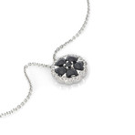 Crivelli 18k White Gold Diamond + Onyx Necklace