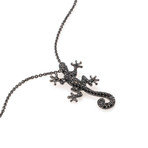 Crivelli 18k White Gold Black Diamond Statement Necklace