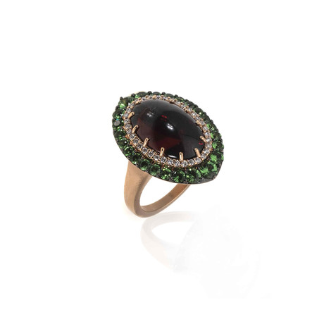 Crivelli 18k Rose Gold Diamond + Tsavorite Ring // Ring Size: 6.25