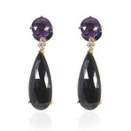 Crivelli 18k Two-Tone Gold Diamond + Amethyst Earrings I