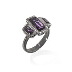 Crivelli 18k White Gold Diamond + Amethyst Ring // Ring Size: 6.75