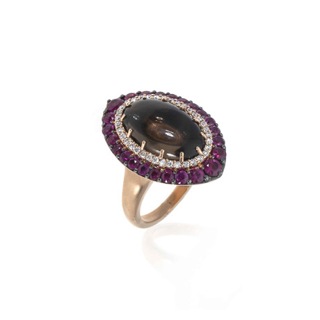 Crivelli 18k Rose Gold Diamond + Ruby Ring // Ring Size: 6.25