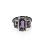 Crivelli 18k White Gold Diamond + Amethyst Ring // Ring Size: 6.75