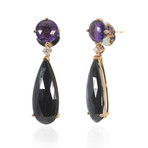 Crivelli 18k Two-Tone Gold Diamond + Amethyst Earrings I