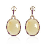 Crivelli 18k Rose Gold Diamond + Ruby Earrings