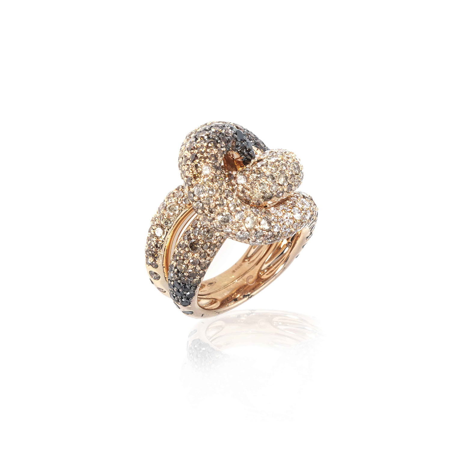 Crivelli 18k Rose Gold Diamond + Black Diamond Ring I // Ring Size: 6. ...