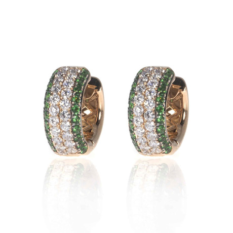 Crivelli 18k Rose Gold Diamond + Tsavorite Earrings