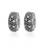 Crivelli 18k White Gold Diamond + Black Diamond Earrings