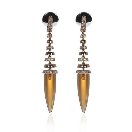 Crivelli 18k Two-Tone Gold Diamond + Citrine Earrings III