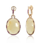 Crivelli 18k Rose Gold Diamond + Ruby Earrings