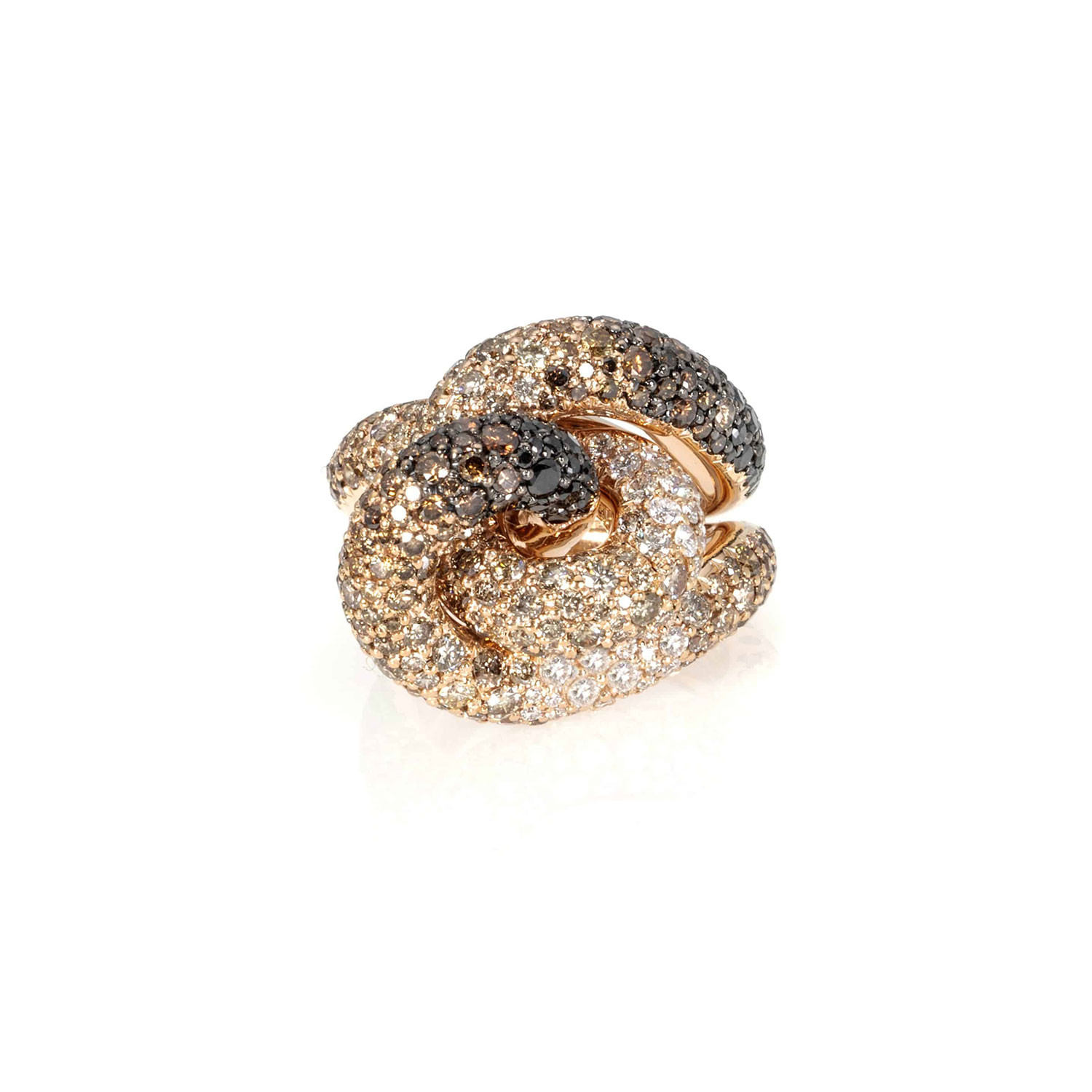 Crivelli 18k Rose Gold Diamond + Black Diamond Ring I // Ring Size: 6. ...