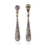 Crivelli 18k Yellow Gold Diamond + Purple Amethyst Earrings