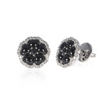 Crivelli 18k White Gold Diamond + Onyx Earrings