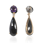 Crivelli 18k Two-Tone Gold Diamond + Amethyst Earrings I