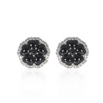 Crivelli 18k White Gold Diamond + Onyx Earrings