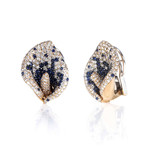 Crivelli 18k Two-Tone Gold Diamond + Sapphire Earrings