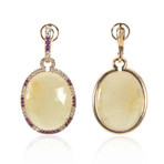 Crivelli 18k Rose Gold Diamond + Ruby Earrings