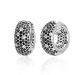 Crivelli 18k White Gold Diamond + Black Diamond Earrings