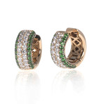 Crivelli 18k Rose Gold Diamond + Tsavorite Earrings