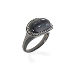 Crivelli 18k White Gold Diamond + Hematite Ring // Ring Size: 6.75