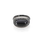 Crivelli 18k White Gold Diamond + Hematite Ring // Ring Size: 6.75