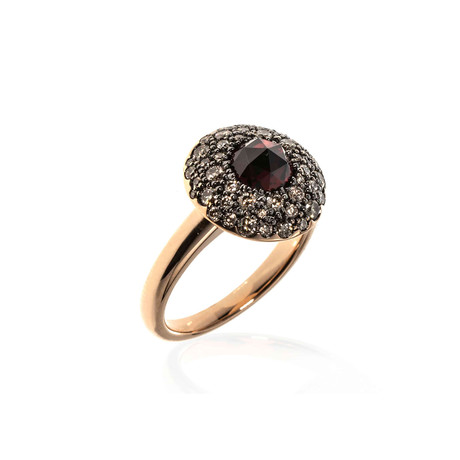 Crivelli 18k Rose Gold Diamond + Sapphire Cocktail Ring // Ring Size: 6.25