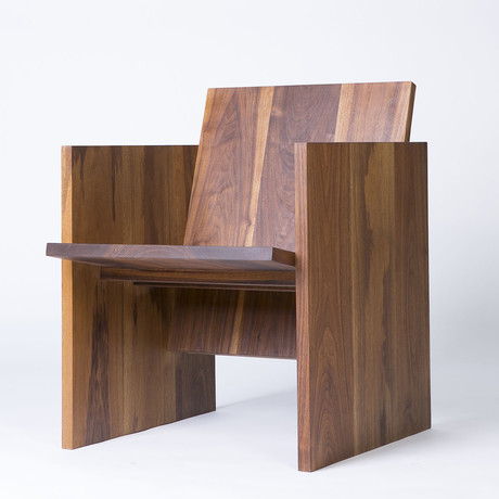 Contemporary Solid Walnut Armchair
