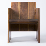 Contemporary Solid Walnut Armchair