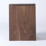 Contemporary Solid Walnut Side Table + Multi-Purpose Sub-Surface Trough