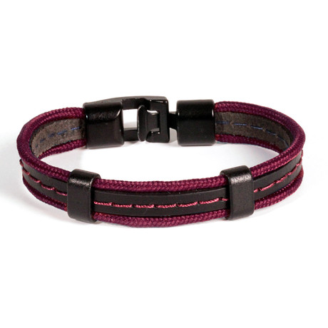 Leather Bracelet // Red + Black