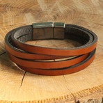 Four Strap Leather Bracelet // Brown